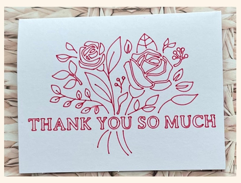 Handmade Thank You So Much Floral Card