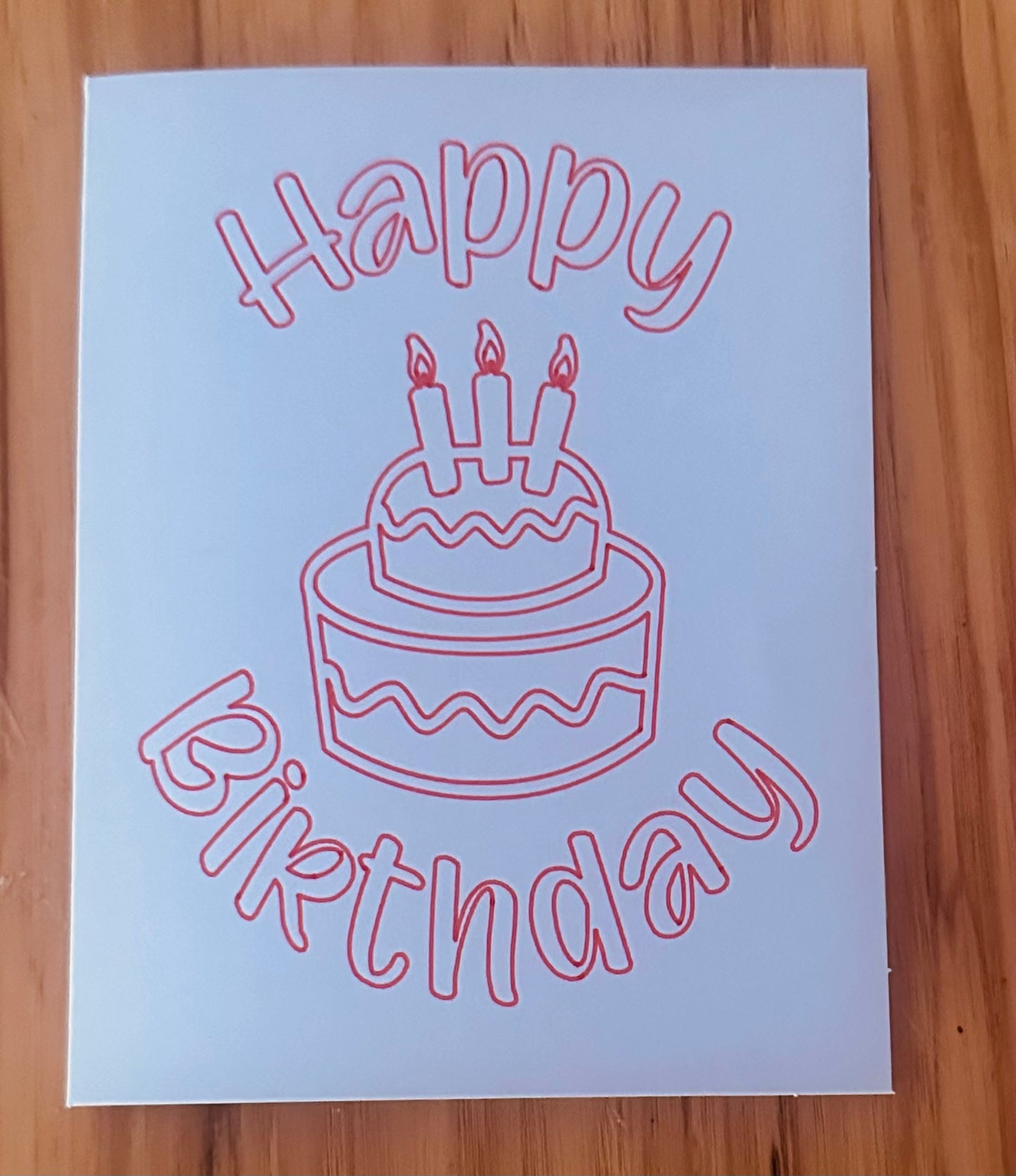 Happy birthday cake handmade card