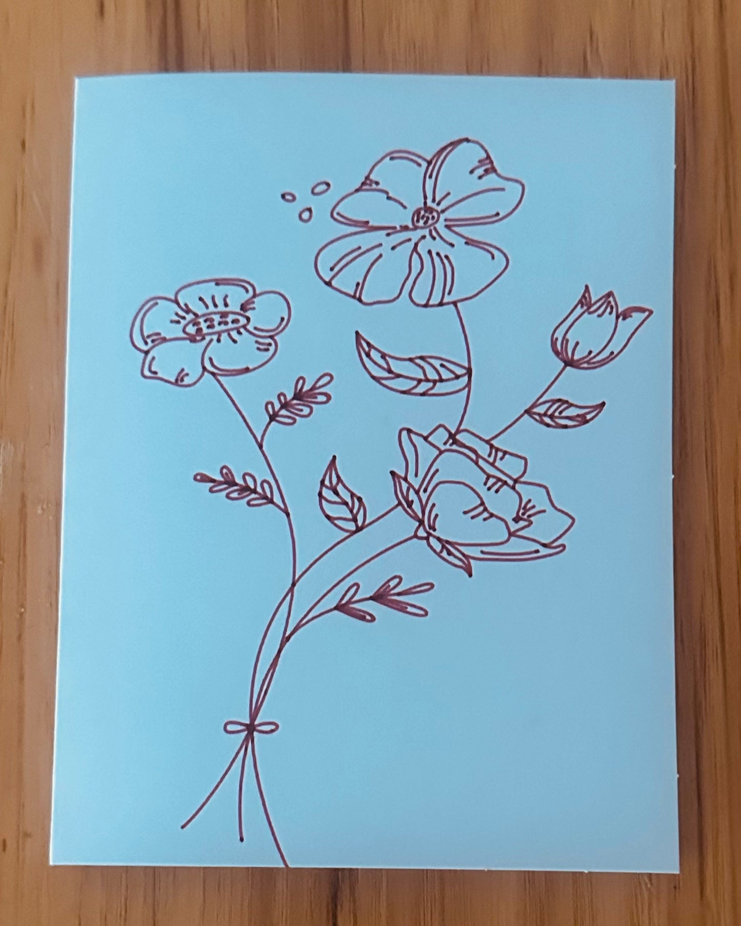 floral just because handmade cards