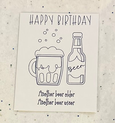 Handmade Happy Birthday Beer Card