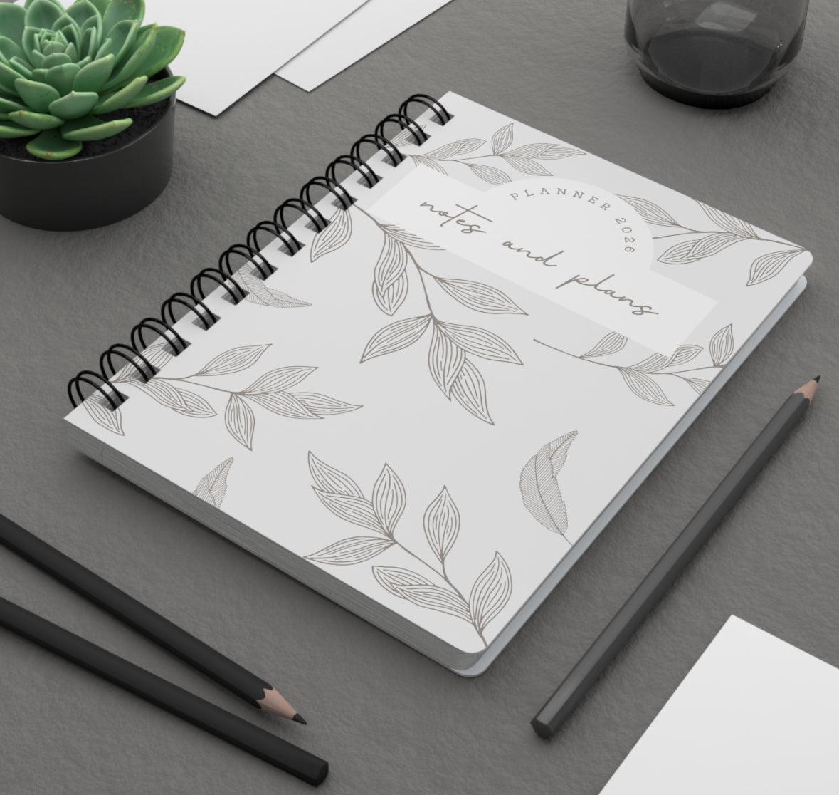 Botanical Spiral Journal | Floral Planner for Notes and Ideas, Gift for Writers, Creative Journal, 2023 Organizer, Journaling