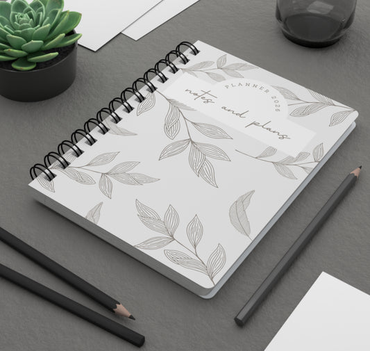 Botanical Spiral Journal | Floral Planner for Notes and Ideas, Gift for Writers, Creative Journal, 2023 Organizer, Journaling