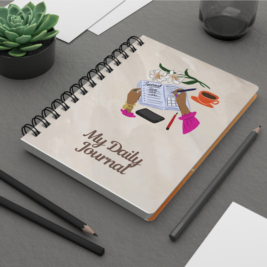 Whimsical Spiral Bound Journal - Daily Planner, Gift for Writers, Self-Care, Inspirational Notebook, Creative Journaling