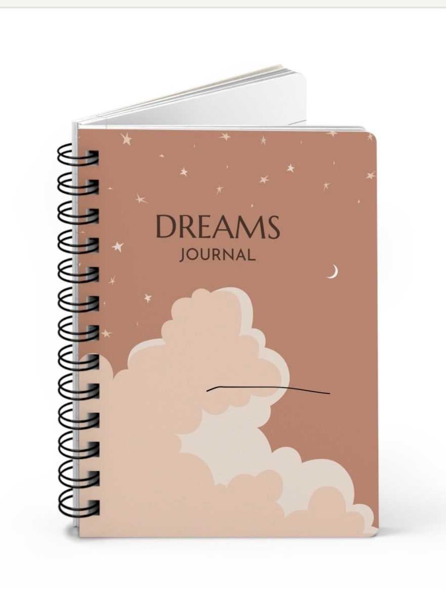 Dreams Spiral Bound Journal, Dream Journal, A5 Notebook, Creative Writing Planner, Self-Care Diary, Gift for Students, Art Journal