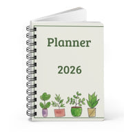 Charming Spiral Bound Journal for Plant Lovers, 2026 Planner, Eco-friendly Notebook, Gift for Gardeners, Creative Writing Diary