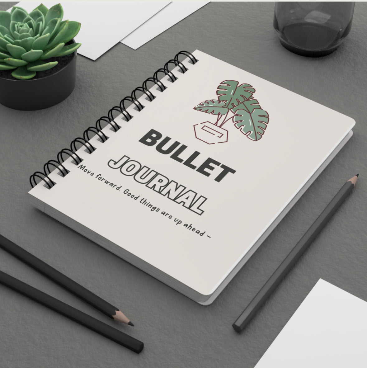 Chic Spiral Bound Journal - Bullet
Journal, Greenery