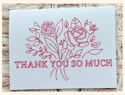 Handmade Thank You So Much Floral Card