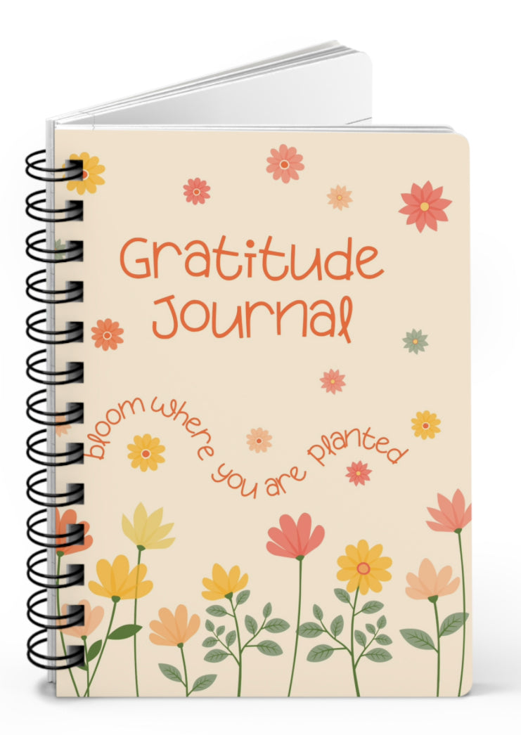 Floral Gratitude Journal, Inspirational Notebook, Self-Care Diary, Gift for
Women, Bloom Where You're Planted