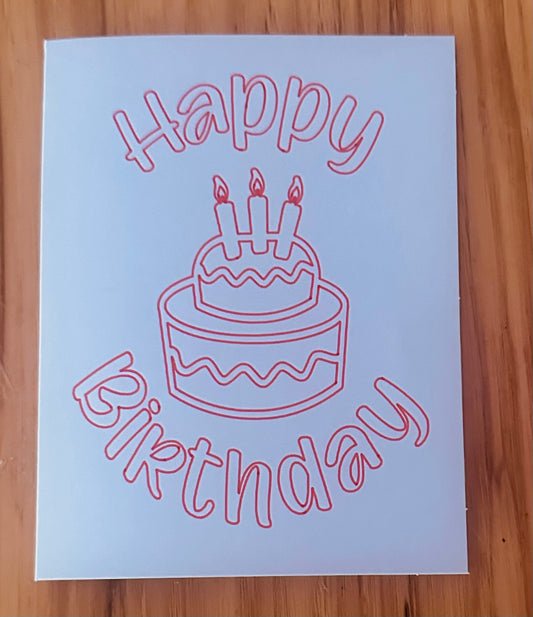 Happy birthday cake  handmade card