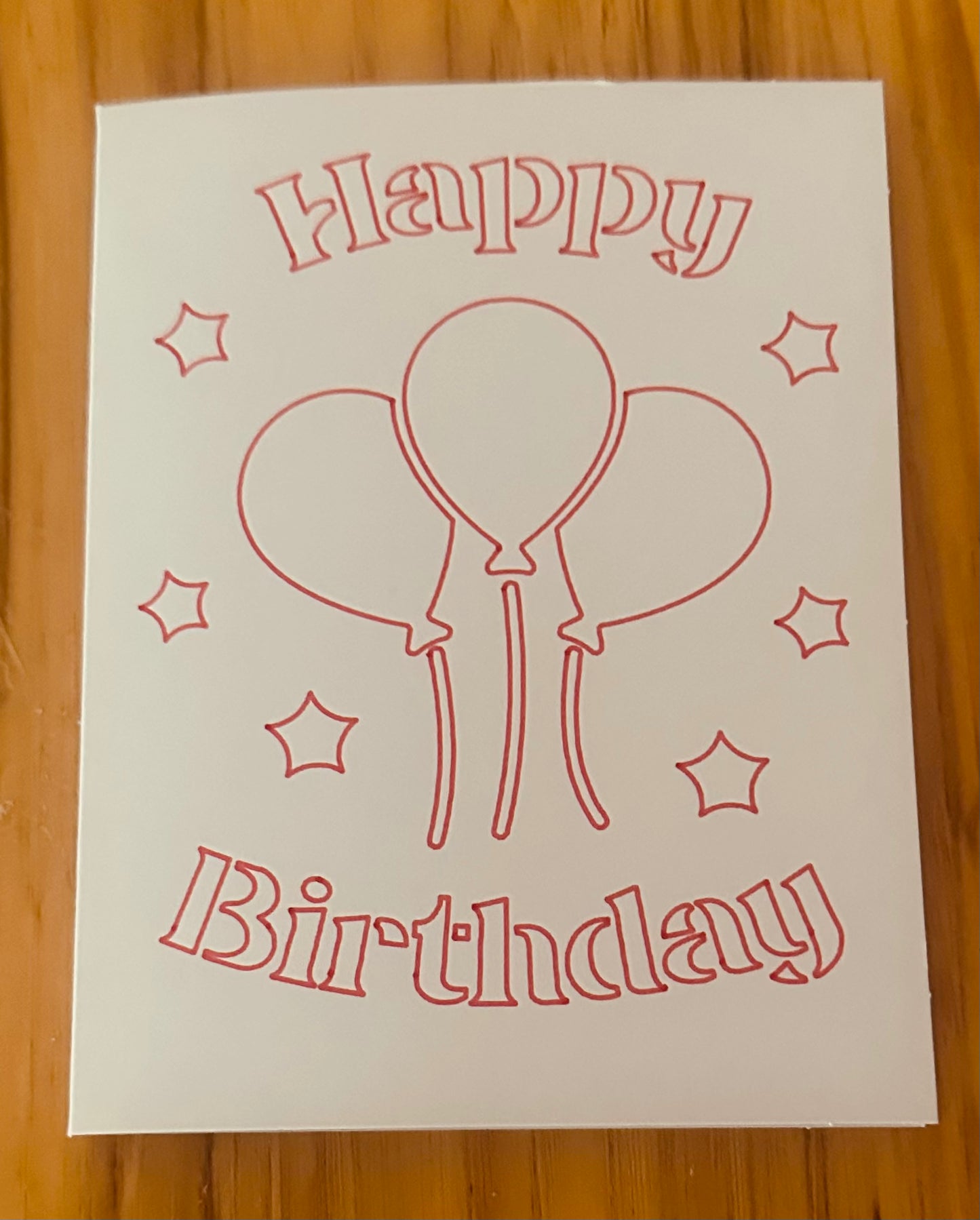 Happy birthday balloons handmade card