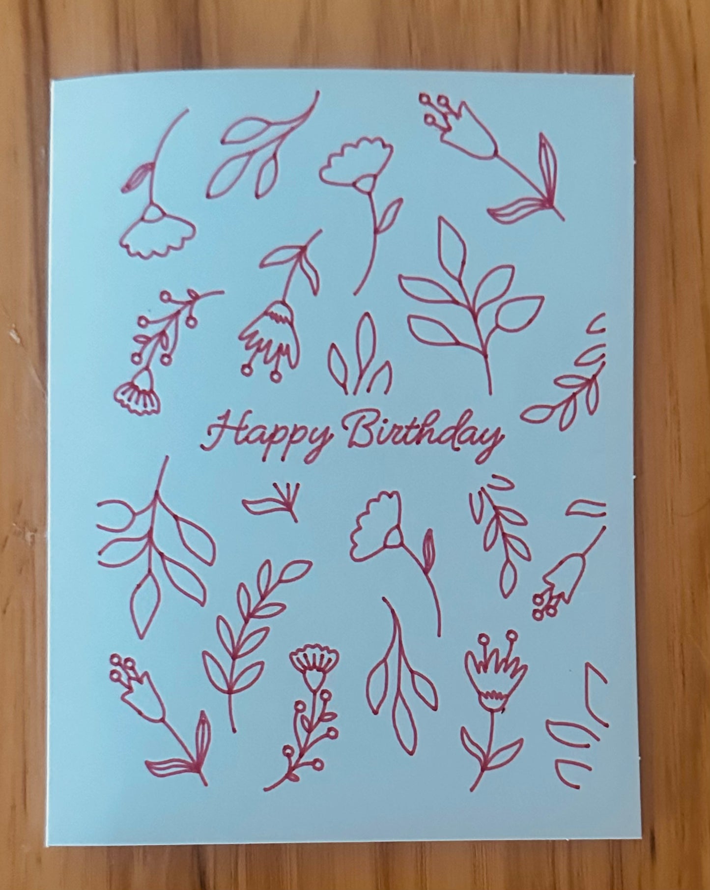 Happy birthday floral handmade card