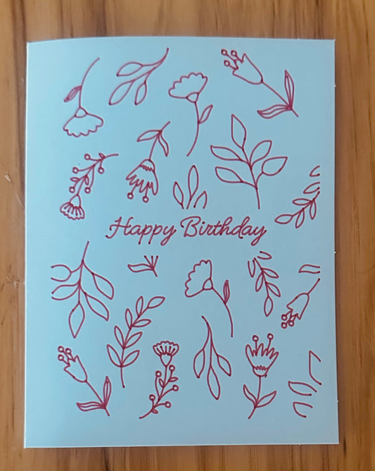 Happy birthday floral handmade card