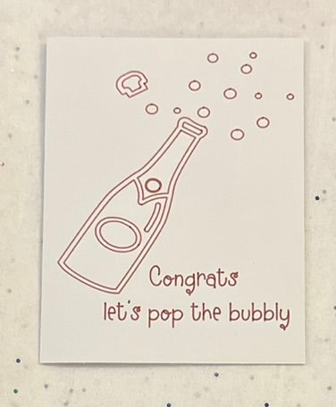 Congrats; Let's pop the bubbly card